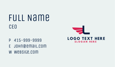 Logistics Delivery Wings Letter Business Card Image Preview