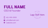 Quirky Textured Wordmark Business Card Preview