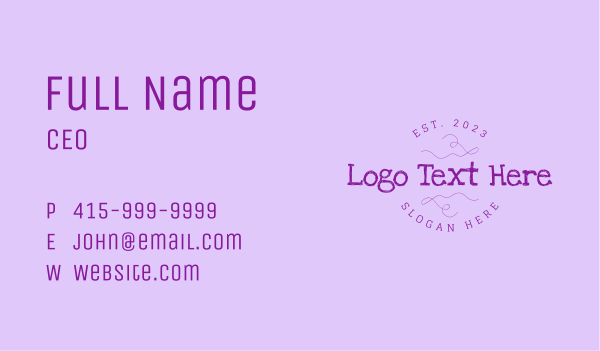 Quirky Textured Wordmark Business Card Design Image Preview