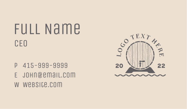 Wooden Barrel Winery Business Card Design Image Preview