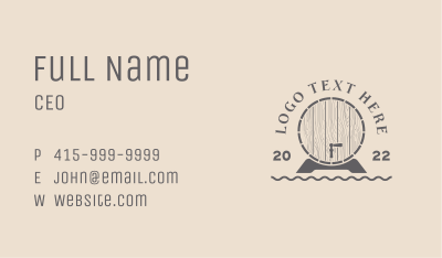 Wooden Barrel Winery Business Card