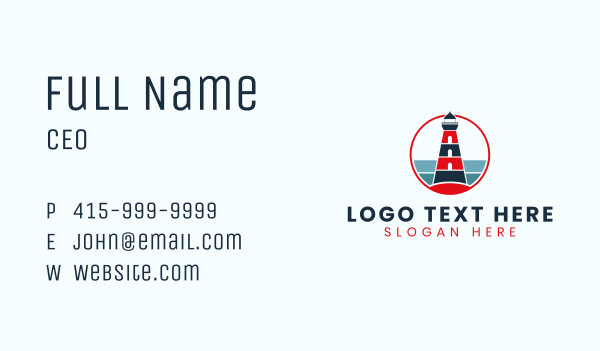 Lighthouse Coast Tower Business Card Design Image Preview