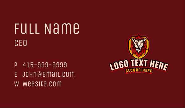 Wild Lion Gaming Business Card Design Image Preview