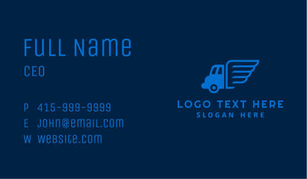 Wings Truck Delivery Business Card Design Image Preview