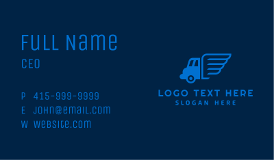 Wings Truck Delivery Business Card