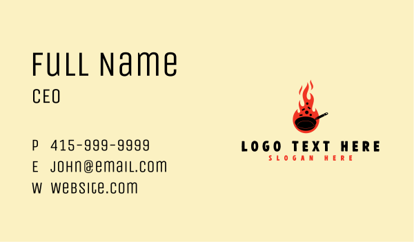 Culinary Fire Pan Business Card Design Image Preview