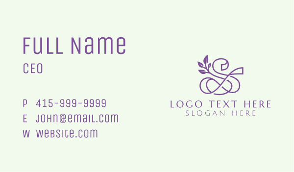 Natural Letter S Business Card Design Image Preview