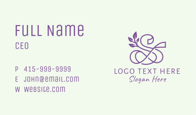 Natural Letter S Business Card