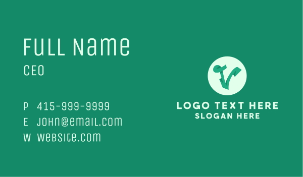 Green Letter V Business Card Design Image Preview