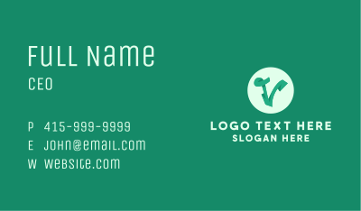 Green Letter V Business Card Image Preview