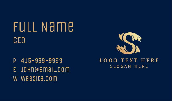 Luxury Decor Letter S Business Card Design Image Preview