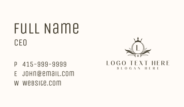 Floral Crown Ornament Business Card Design Image Preview