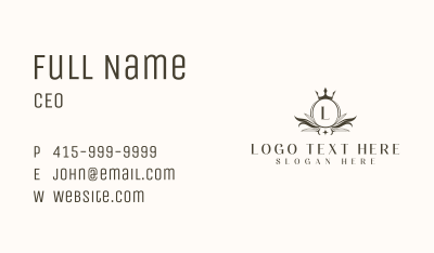 Floral Crown Ornament Business Card Image Preview