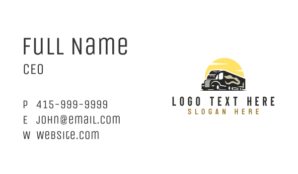 Logistic Trailer Vehicle Business Card Design Image Preview