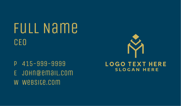 Golden Tower Letter M  Business Card Design Image Preview