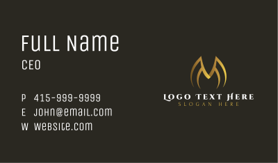 Luxe Gold Letter M Business Card Image Preview