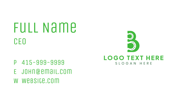 Green B Horseshoe Business Card Design Image Preview