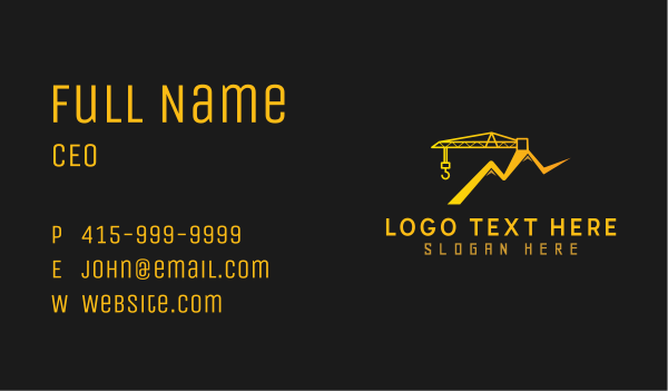 Gradient Tower Crane Business Card Design Image Preview