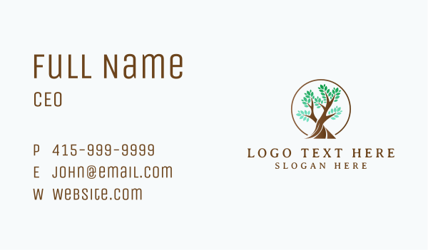 Green Leaf Tree Business Card Design Image Preview