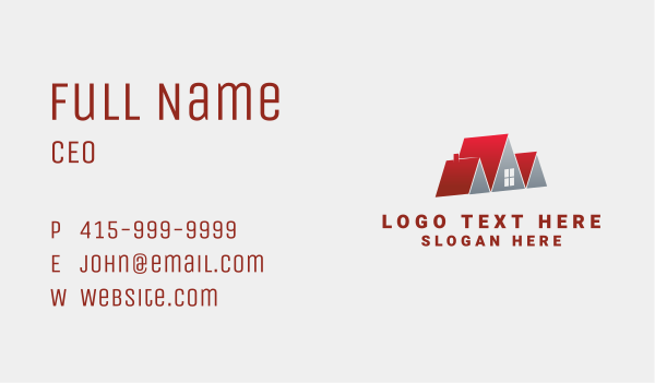 Roof Real Estate Business Card Design