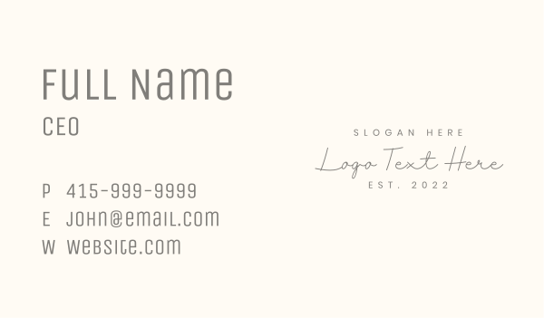 Generic Elegant Cursive Business Card Design Image Preview