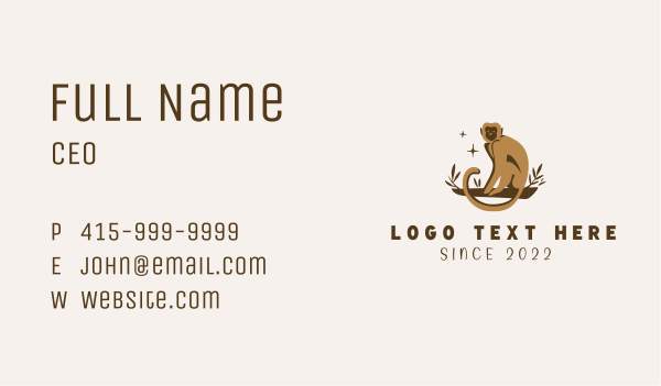 Jungle Wild Monkey Business Card Design Image Preview