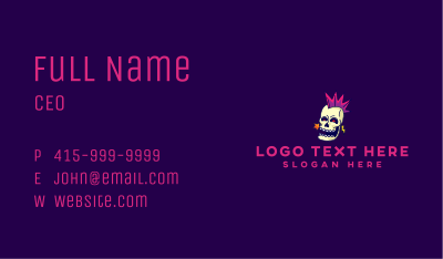 Skull Punk Rock Business Card Image Preview