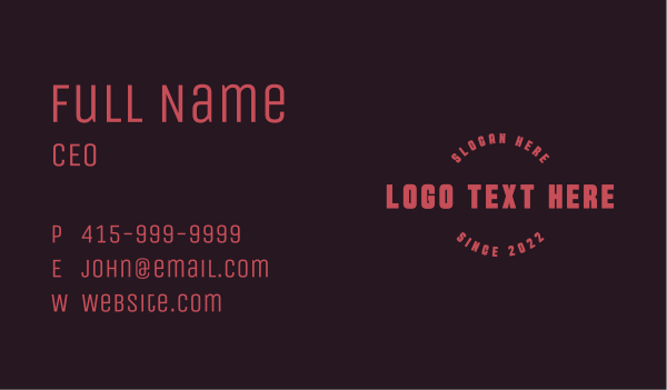 Masculine Type Wordmark Business Card Design Image Preview