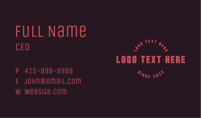 Masculine Type Wordmark Business Card