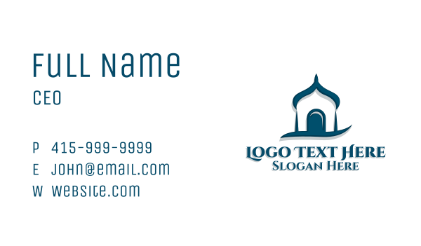 Blue Islam Mosque Business Card Design Image Preview