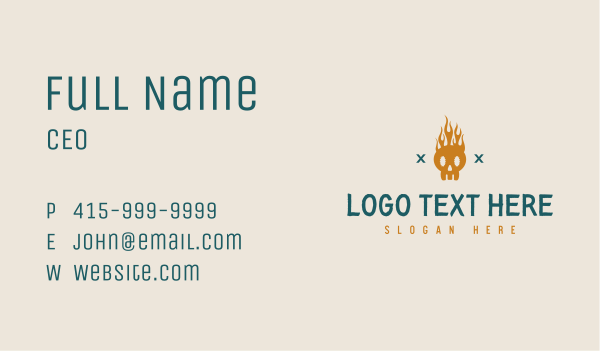 Urban Skull Fire Business Card Design Image Preview