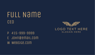 Gold Premium Wings Business Card Image Preview