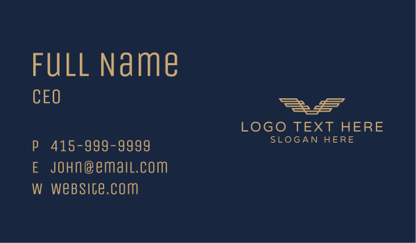 Gold Premium Wings Business Card Design Image Preview