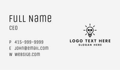 Black Skull Light Bulb  Business Card Image Preview