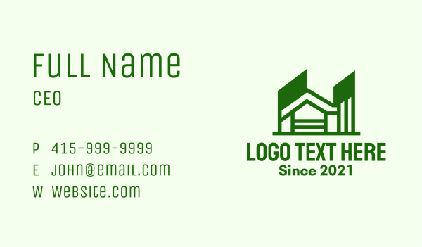 Green Apartment House Business Card Design Image Preview