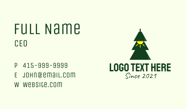 Pine Tree Light  Business Card Design Image Preview