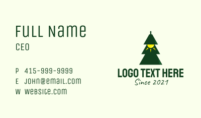 Pine Tree Light  Business Card