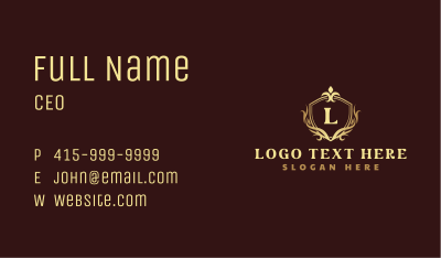 Luxury Royal Shield Crest Business Card Image Preview