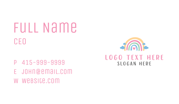 Creative Playful Rainbow Business Card Design Image Preview