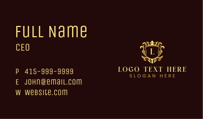 Elegant Shield Crown Business Card Image Preview