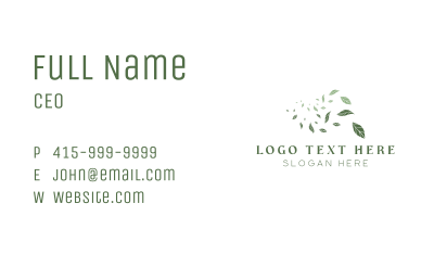 Organic Flying Leaf Business Card Image Preview