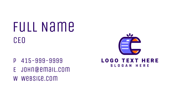 Paper Document Letter C Business Card Design Image Preview