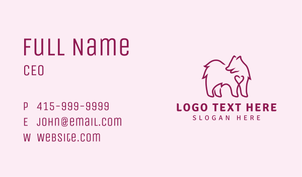 Pomeranian Dog Pet Business Card Design Image Preview