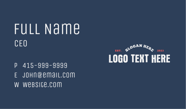 Bold Rustic Wordmark Business Card Design Image Preview