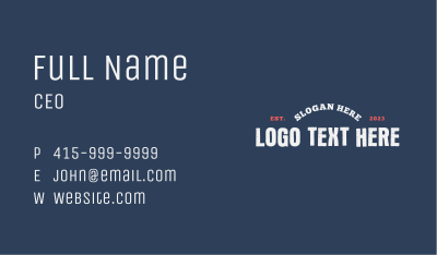 Bold Rustic Wordmark Business Card Image Preview