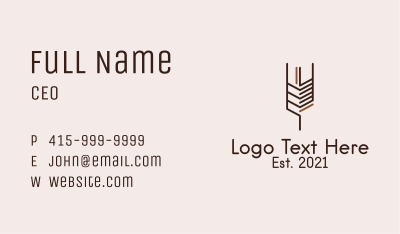 Organic Wheat Straw  Business Card Image Preview