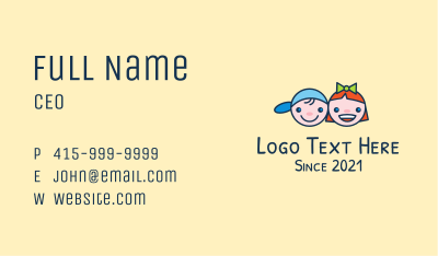Cute Happy Kids  Business Card Image Preview