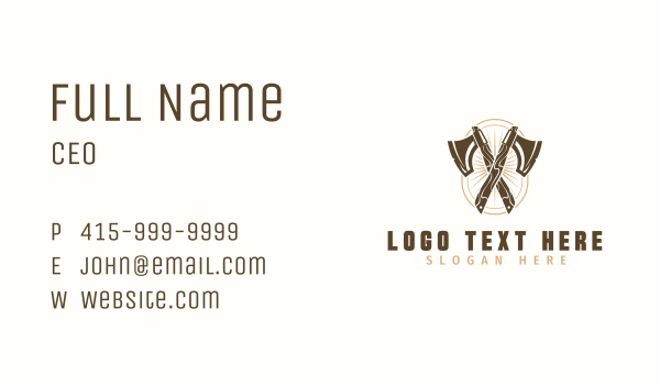 Hipster Lumber Axe Business Card Design Image Preview
