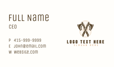 Hipster Lumber Axe Business Card Image Preview