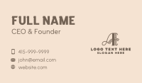 Classic Upscale Boutique Letter A Business Card Design